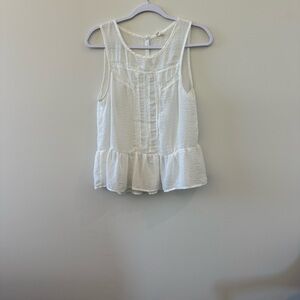 RAGA White Peplum Tank Top